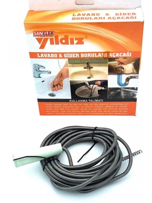 Marsilyan Lavabo ve Gider Boru Açacağı Lavabo Tıkanıklık Açma Sustası 5 Metre