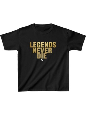 Unisex Çocuk Baskılı T-Shirt - Siyah