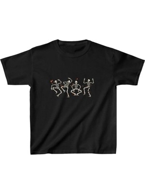 Tarz Yeri Unisex Çocuk Baskılı T-Shirt - Siyah