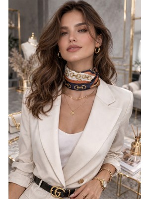 Bermody Kadın Bandana Fular 50X50 Kare Eşarp Rayon Italyan Dikişli Boyun Fuları Saç Bandana