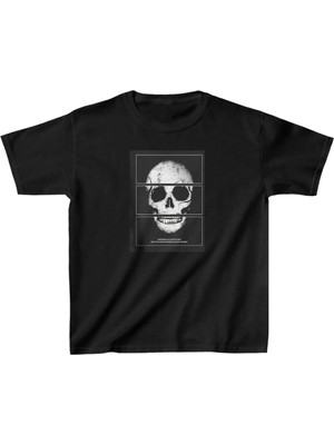 Unisex Çocuk Baskılı T-Shirt - Siyah