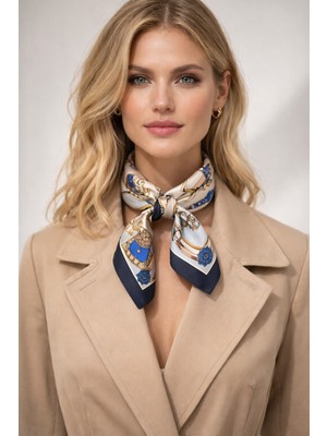 Bermody Kadın Bandana Fular 50X50 Kare Eşarp Rayon Italyan Dikişli Boyun Fuları Saç Bandana