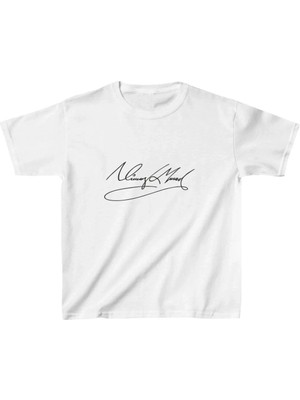 Tarz Yeri Unisex Çocuk Baskılı T-Shirt - Beyaz