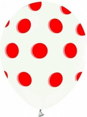 Feyza Design Fırsat Ayı Kırmızı Puantiyeli Şeffaf Balon 5'li Paket