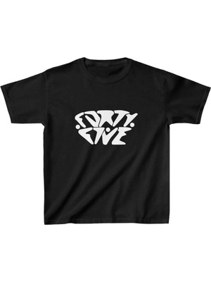 Unisex Çocuk Baskılı T-Shirt - Siyah