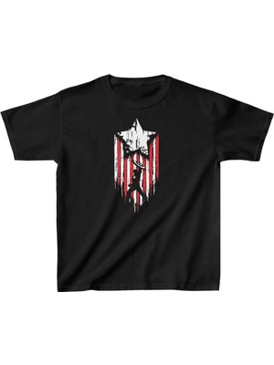 Tarz Yeri Unisex Çocuk Baskılı T-Shirt - Siyah