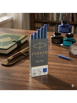 Parker Dolma Kalem Kartuşu Quınk Mavi 5 Li Uzun 1950384