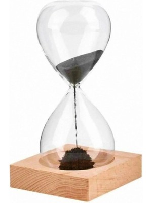 Nargo Mıknatıslı Cam Kum Saati – Dekoratif Metal Tabanlı, Manyetik Kum Akışlı Masaüstü Zaman Ölçer