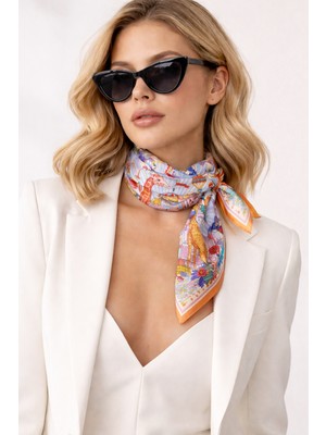 Bermody Kadın Bandana Fular 50X50 Kare Eşarp Rayon Italyan Dikişli Boyun Fuları Saç Bandana