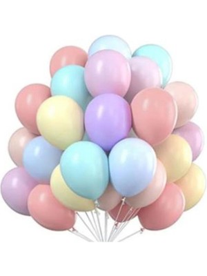 Feyza Design 20 Adet Karışık Makaron Balon - Doğum Günü Parti Malzemeleri