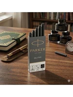 Parker Dolma Kalem Kartuşu Quınk Siyah 5 Li Uzun 1950382