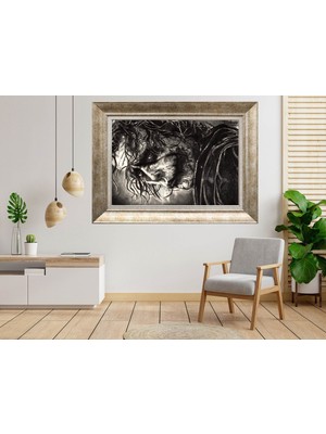 Giyense Gümüş Çerçeveli Dekoratif Tablo NUM2556