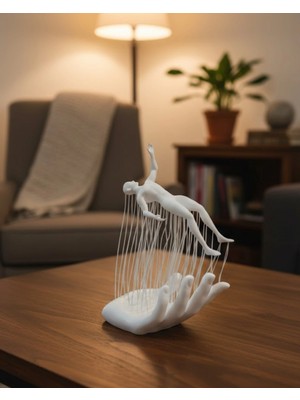 Marsilyan 3D El Insan Figürü Beyaz Modern Sanatsal Dekoratif Biblo