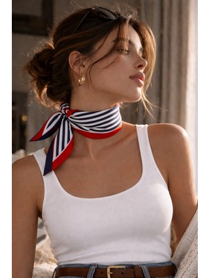 Bermody Kadın Bandana Fular 50X50 Kare Eşarp Rayon Italyan Dikişli Boyun Fuları Saç Bandana