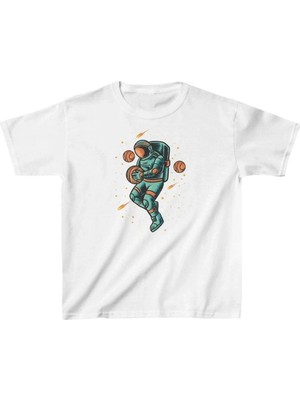 Unisex Çocuk Baskılı T-Shirt - Beyaz