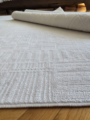 Badelya Home London 001 Krem Bambu Akrilik Yumuşak Modern Özel Kesim Salon Koridor Halısı