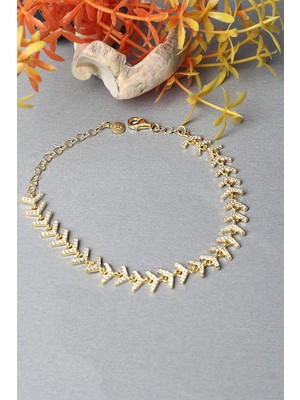 By Barun V Bileklik Gümüş Başak 925 Ayar Gümüş Bileklik