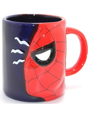 Marsilyan 3d Spiderman Tasarımı Porselen Kupa Bardak Alk4495