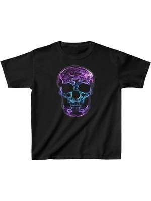 Unisex Çocuk Baskılı T-Shirt - Siyah