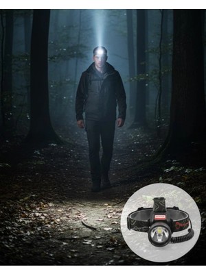 Marsilyan LED Sensörlü Şarjlı Kafa Feneri LCD Ekranlı 30W Güçlü Işık