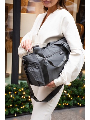 Sanmorris  6018 Kadın Suya Dayanıklı Paraşüt Kumaş El Omuz Çantası Kol Çantası Çapraz Çantası