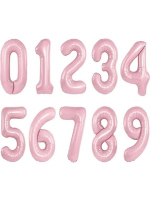 Feyza Design 70 cm Pembe Rakam Folyo Balon Parti ve Doğum Günü Süsü