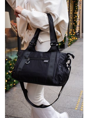 Sanmorris 6018 Kadın Suya Dayanıklı Paraşüt Kumaş El Omuz Çantası Kol Çantası Çapraz Çantası