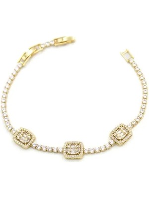 Baget Taşlı Bileklik - Altın