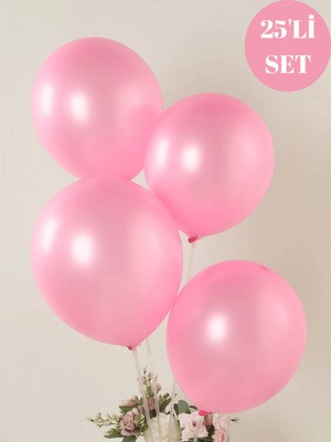 Feyza Design Metalik Pembe Balon - Şık ve Işıltılı Parti Süsleme Balonu