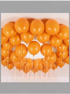 Feyza Design 25 Adet Turuncu Balon ve Parti Malzemeleri Seti