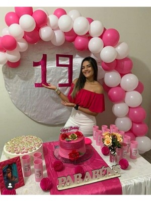 Feyza Design Pembe ve Beyaz Balon Konsept - 50 Adet Şişirilebilir Set