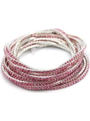 6'lı Lastikli Bileklik - Pembe