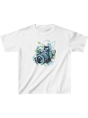 Tarz Yeri Unisex Çocuk Baskılı T-Shirt - Beyaz