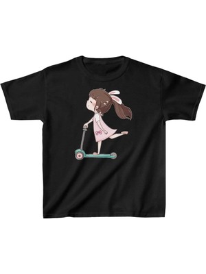 Tarz Yeri Unisex Çocuk Baskılı T-Shirt - Siyah