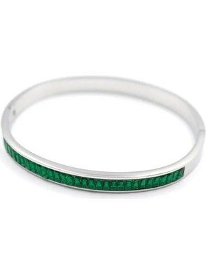 Baget Taşlı Bilezik - Yeşil