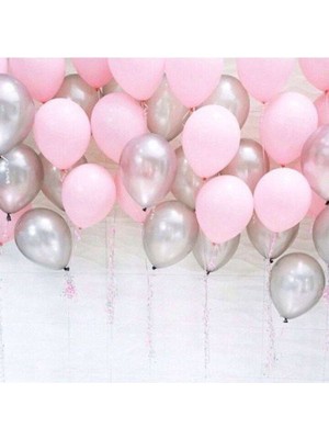 Feyza Design Pembe Gümüş Balon Seti 30 Adet - Hobi ve Parti Malzemeleri