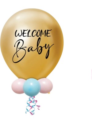 Feyza Design Altın Konfetli Cinsiyet Balonu - Parti Balon Seti