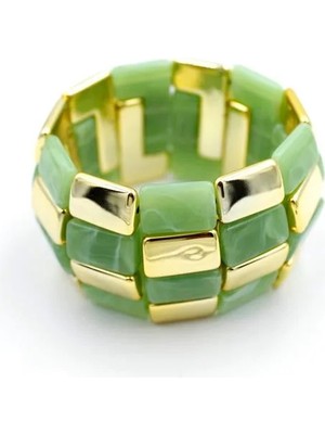 Lastikli Taşlı Bilezik - Yeşil