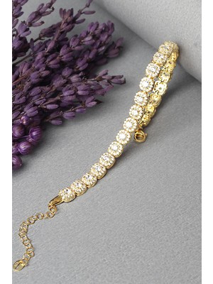 By Barun 925 Ayar Gümüş Zirkon Taşlı Su  Yolu Bileklik Kadın Hediyelik