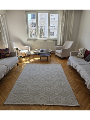 Elvey Home Lara 05 Bej Krem Sisal Iskandinav Extra Yumuşak Özel Kesim Kolay Temizlenen Salon Koridor Mutfak Halısı