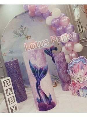 Feyza Design 30 Adet Deniz Kızı Temalı Balon Seti (Beyaz, Lila, Pembe)