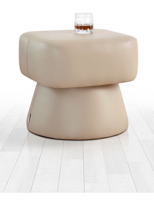 Lorence Home Loosca Deri Puf Bej