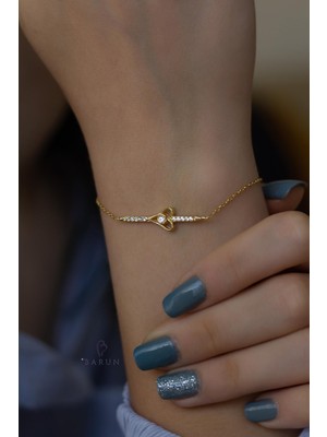 By Barun Kalp Model Yuvarlak Beyaz Taşlı 925 Ayar Gümüş Bileklik