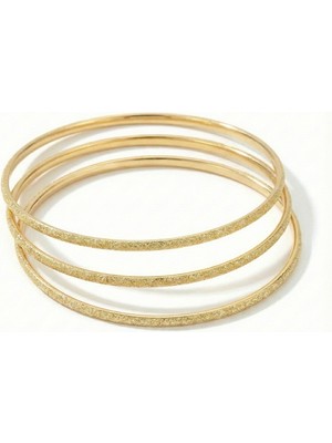 3'lü Simli Ajda BILEZIK-65MM - Altın