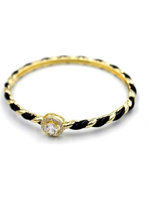 Mineli Taşlı Bilezik - Siyah
