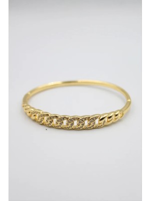 Taşlı Vip Bilezik - Altın