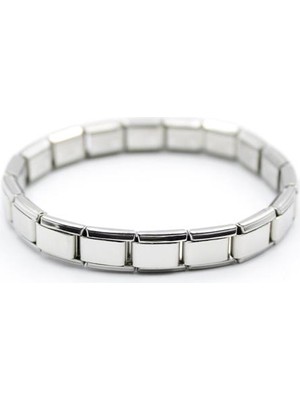 Lastikli Çelik Bileklik - Gümüş