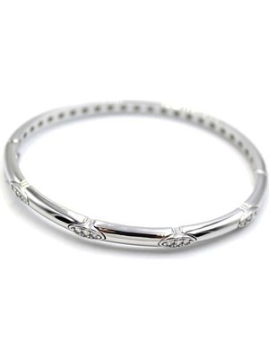 Taşlı Vip Bilezik - Gümüş