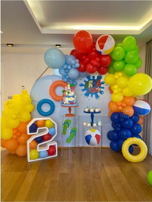 Feyza Design Kahverengi Deniz-Havuz-Yaz Konsept Balon Seti