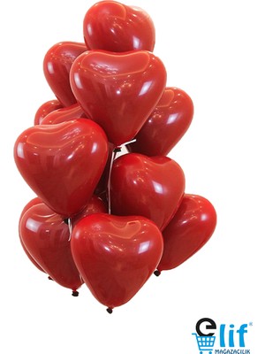 Feyza Design Kırmızı Kalpli Balon 25 Adet - 12 Inch